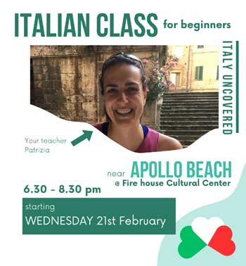 Poster for Beginning Italian Class.
