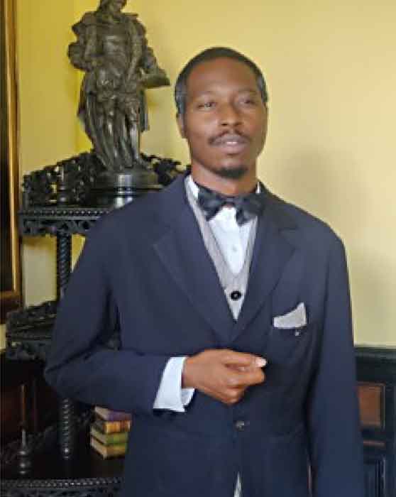 Actor Lance Felton portraying Booker T. Washington.